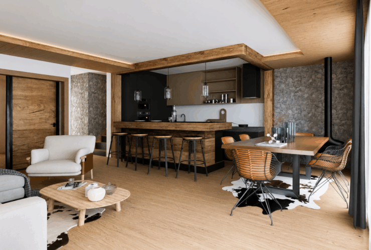 Chalet neuf 5.5 pces en ossature bois avec vue panoramique sur le lac et les Alpes