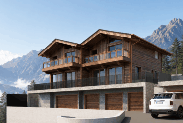 Chalet neuf 5.5 pces en ossature bois avec vue panoramique sur le lac et les Alpes