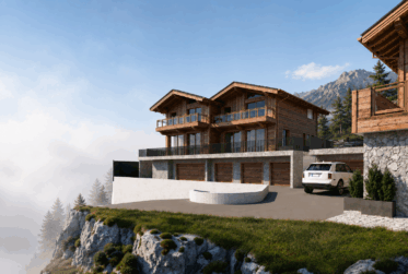 Chalet neuf 5.5 pces en ossature bois avec vue panoramique sur le lac et les Alpes